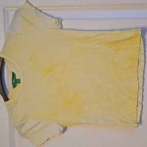 Dip Yellow Ribbed Tie-Dye Top